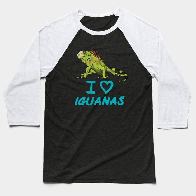 I Love Iguanas for Iguana Lovers Baseball T-Shirt by Mochi Merch